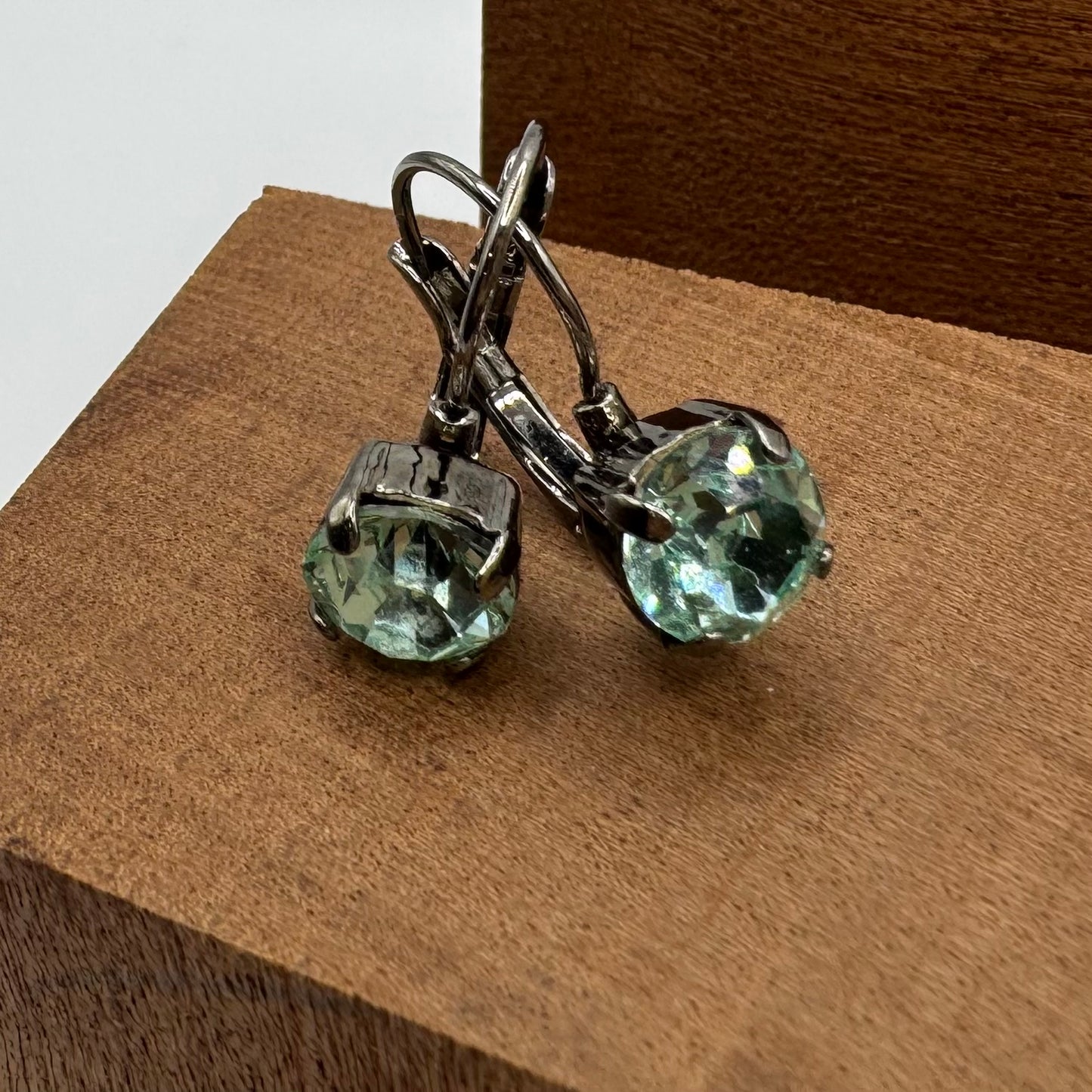 Chrysolites in gunmetal lever backs