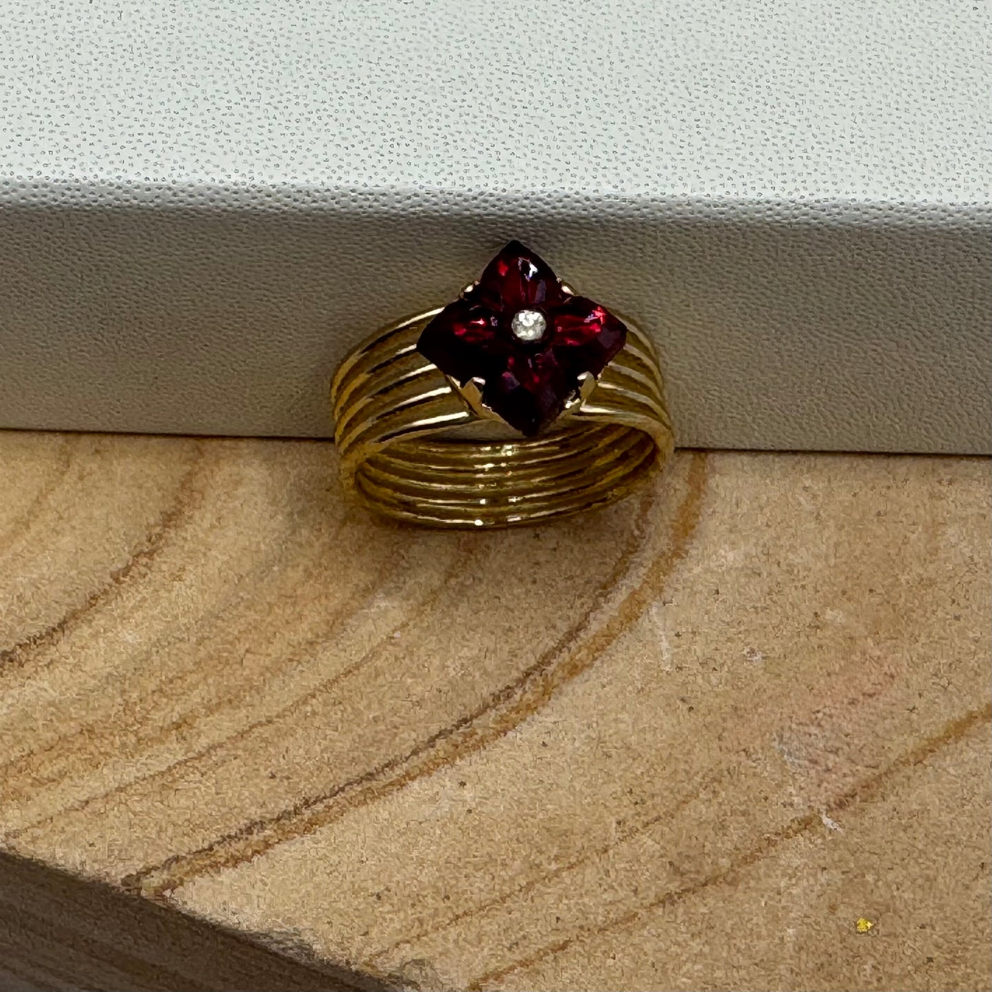 Ruby flower ring