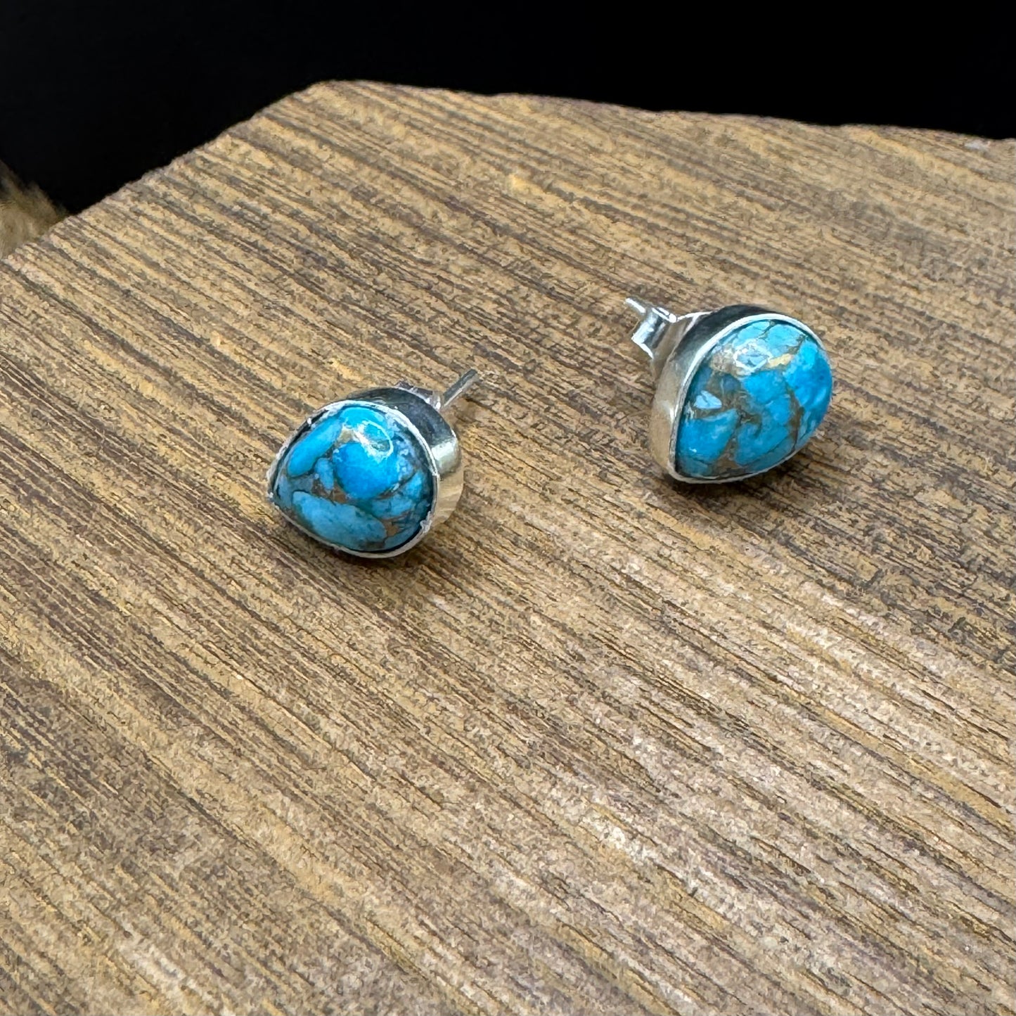 Morenci turquoise teardrop earrings
