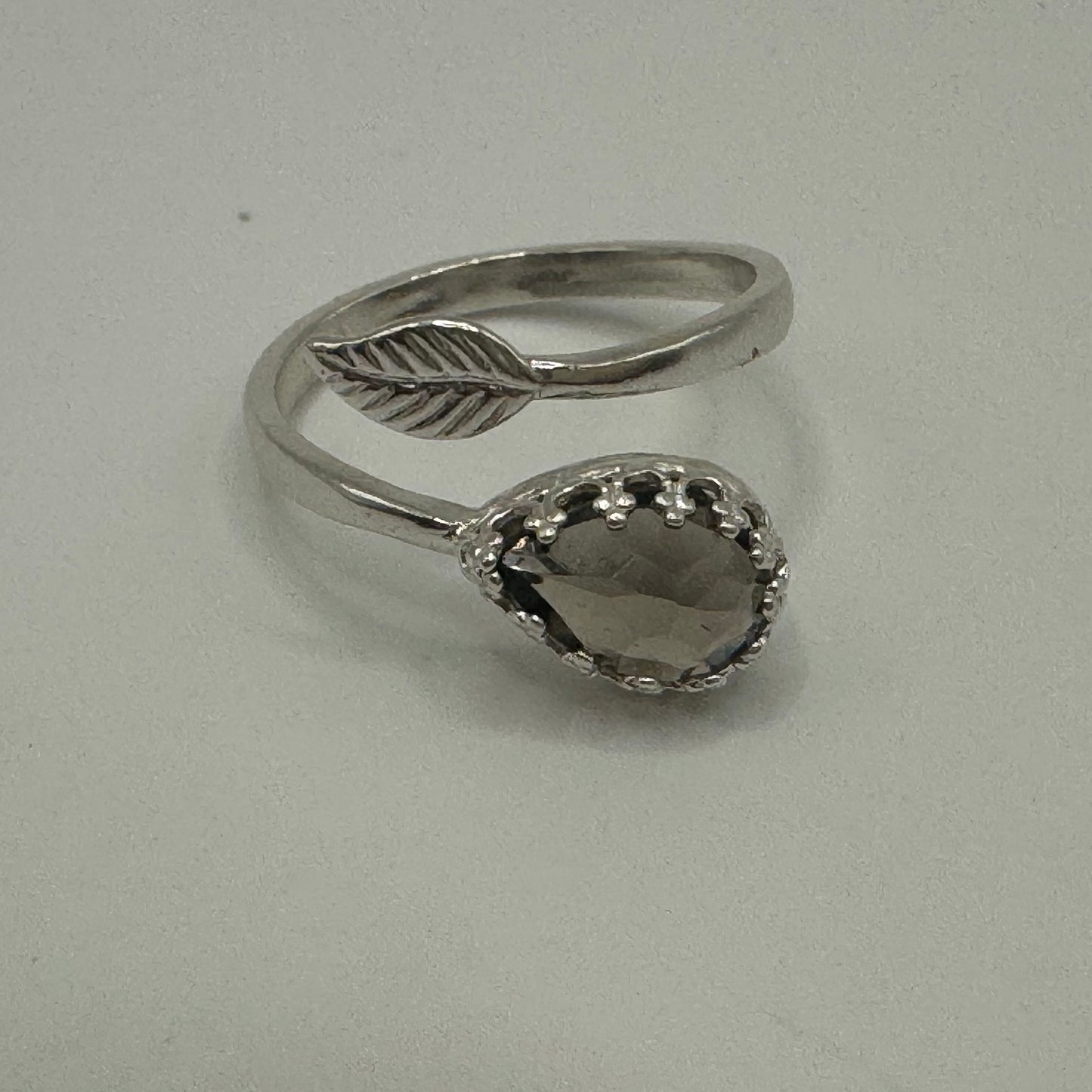 Silver feather ring