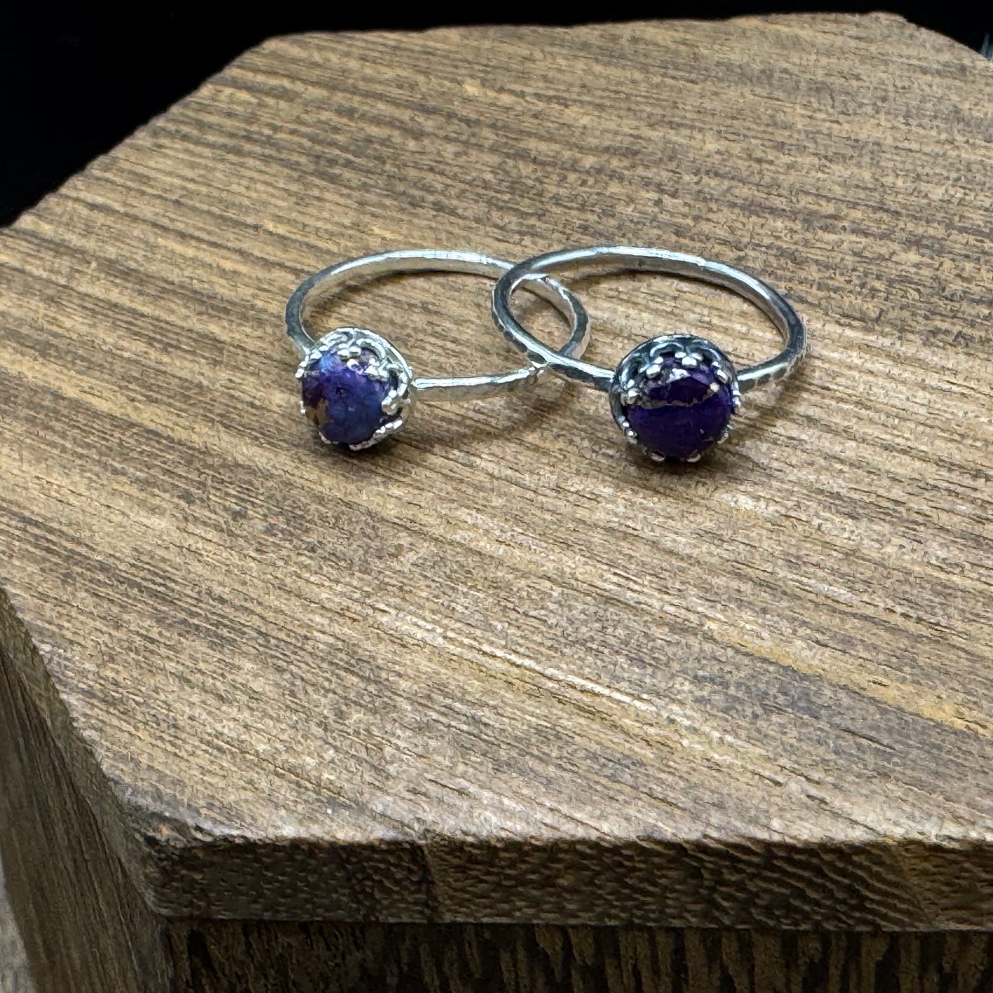 Dainty turquoise sterling silver rings