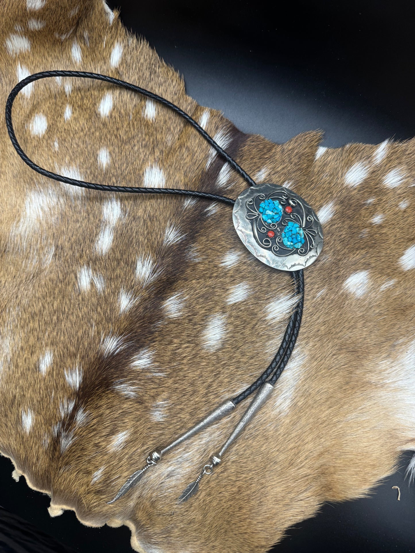 Rustic reborn sterling silver bolo tie