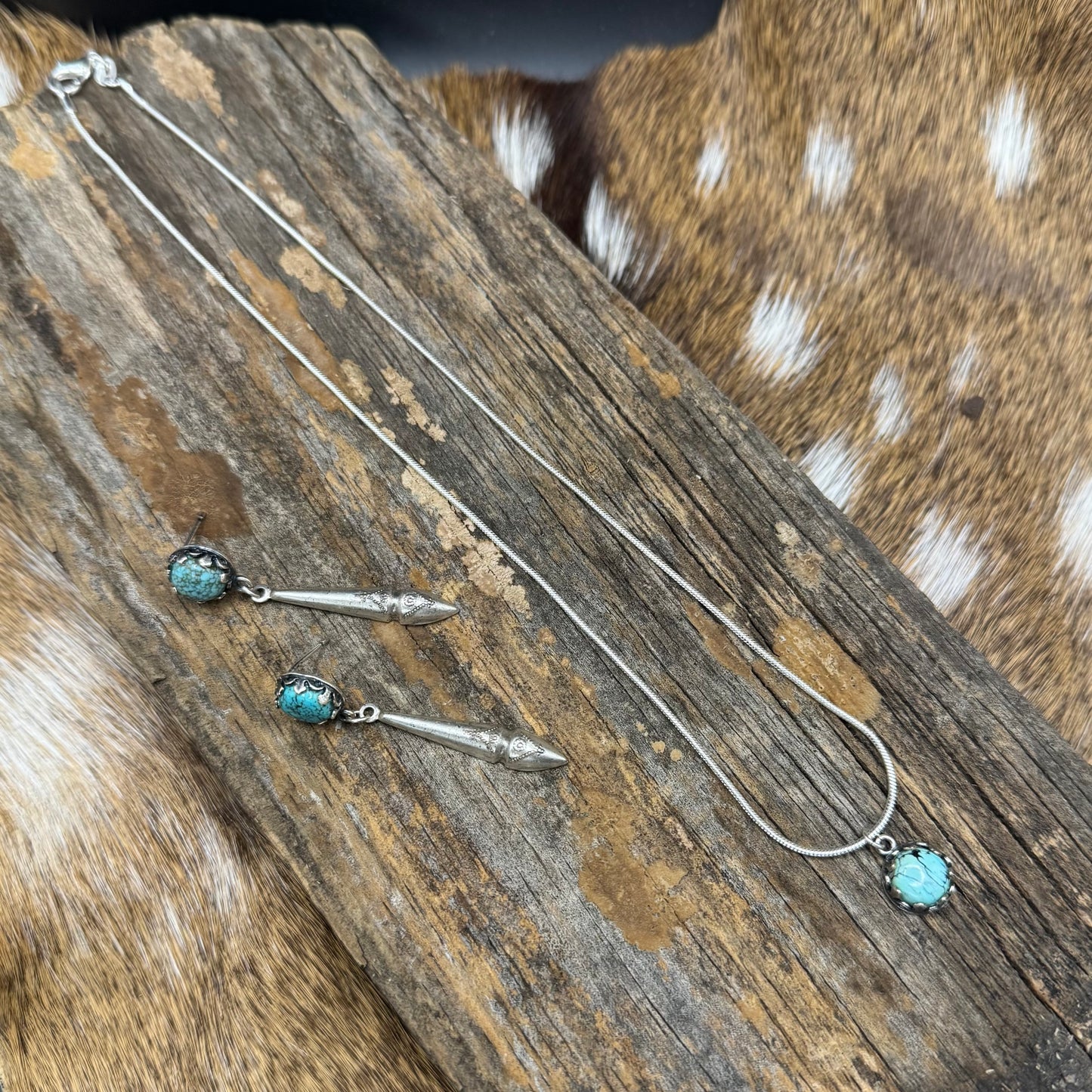 Turquoise and sterling silver set