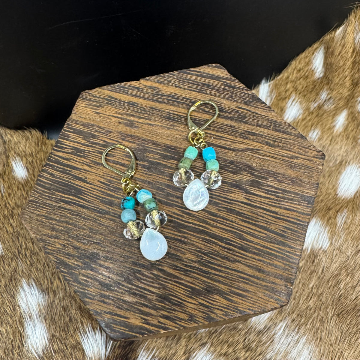 Desert Sky Turquoise and Opal earrings