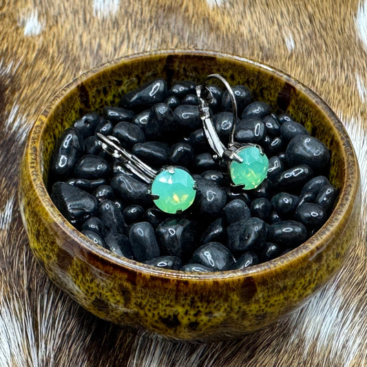 Green opal earrings