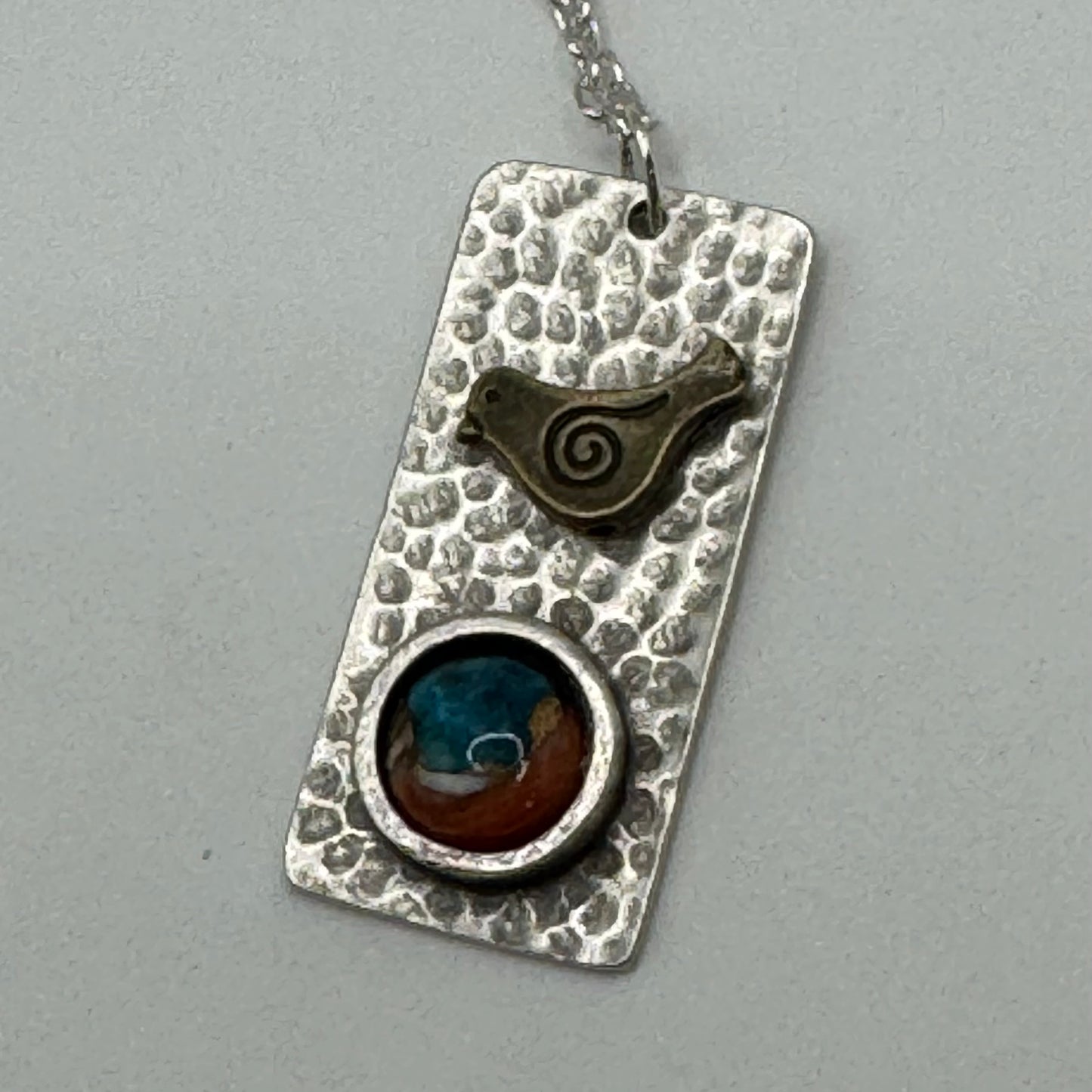 Spiny oyster turquoise bird necklace