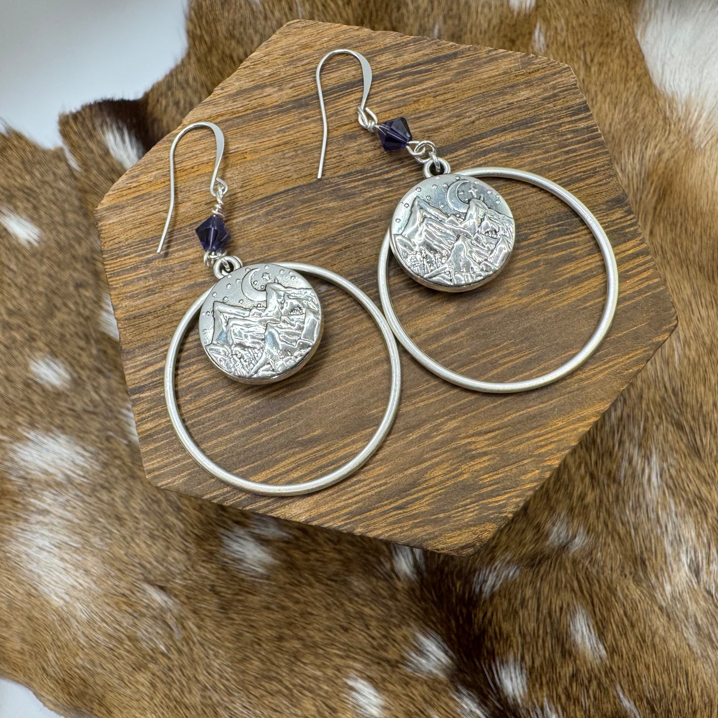 Mountain hoop earrings