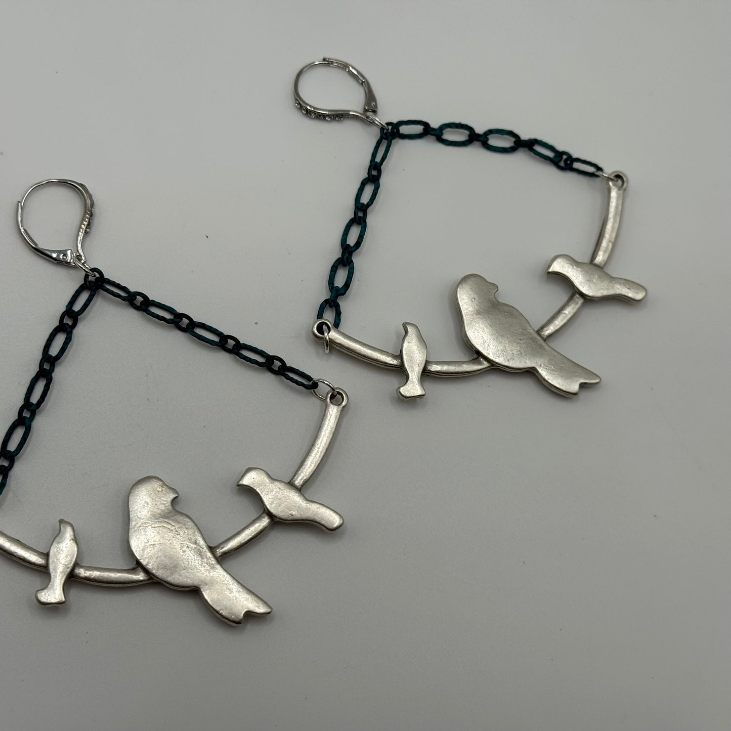 Bird on a branch earrings