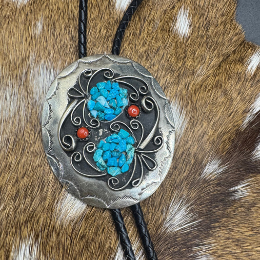 Rustic reborn sterling silver bolo tie