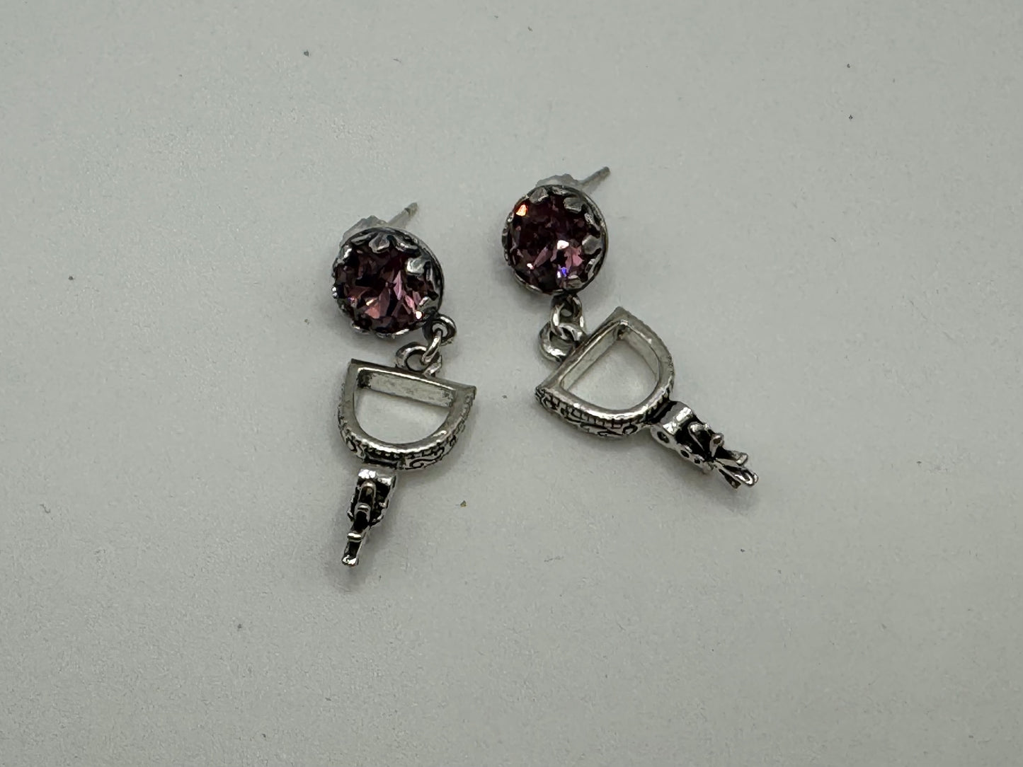 Violet spur earrings