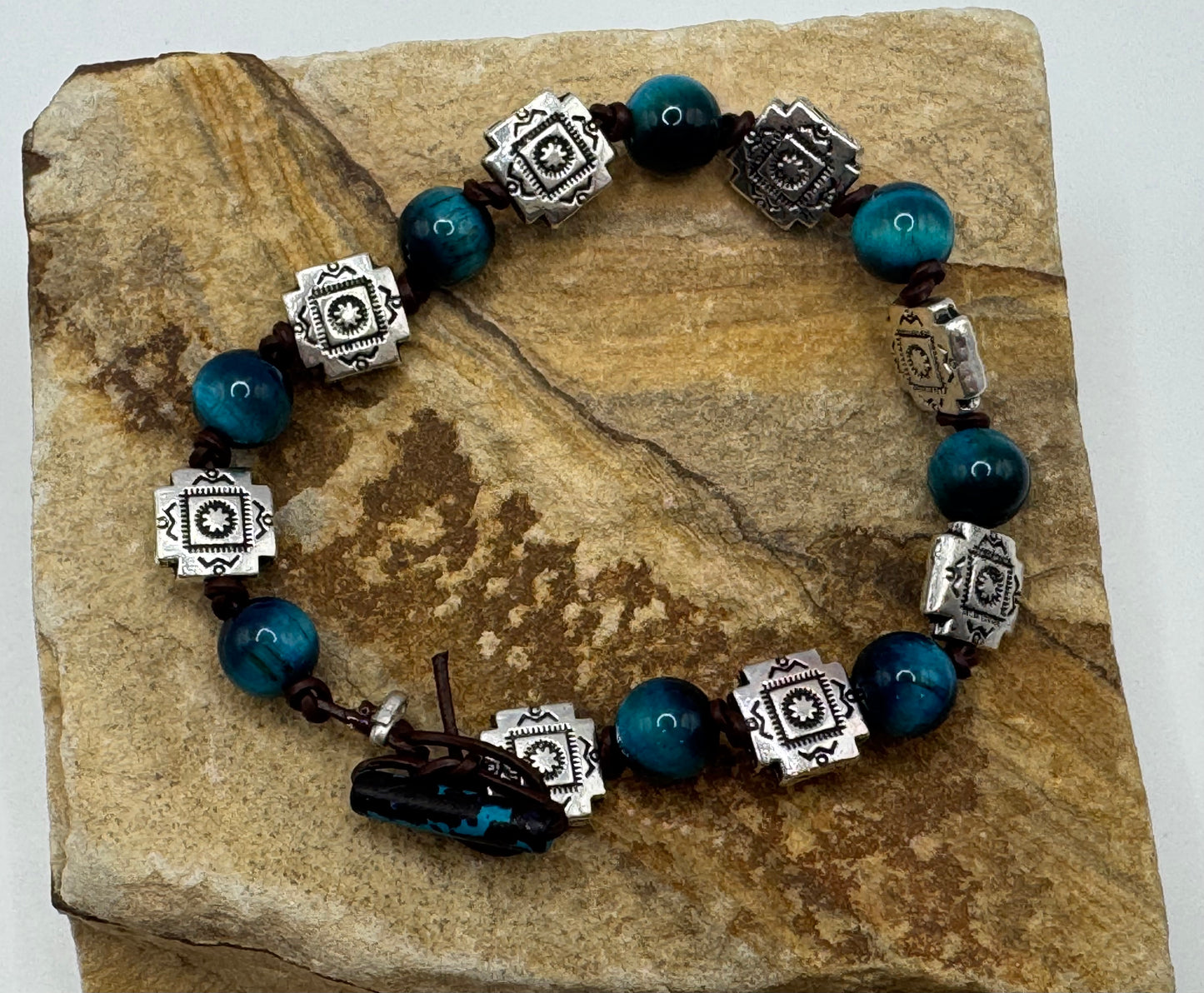 Southwest blue tiger eye bracelet