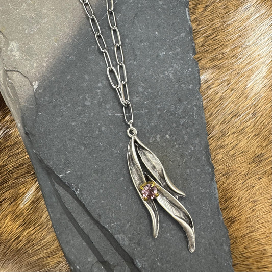 Chili pepper & pink tourmaline necklace
