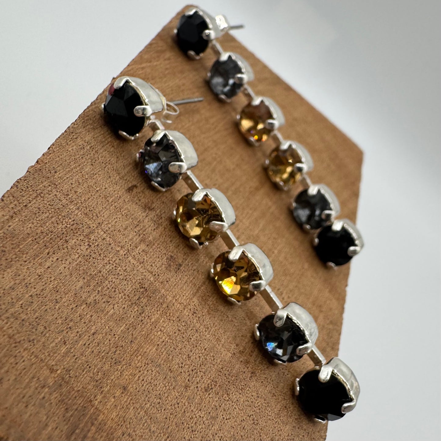 6 gem statement earrings