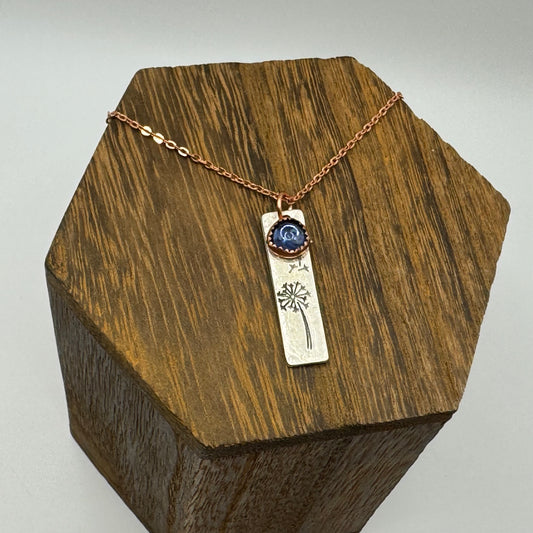 Dandelion Montana blue Swarovski necklace