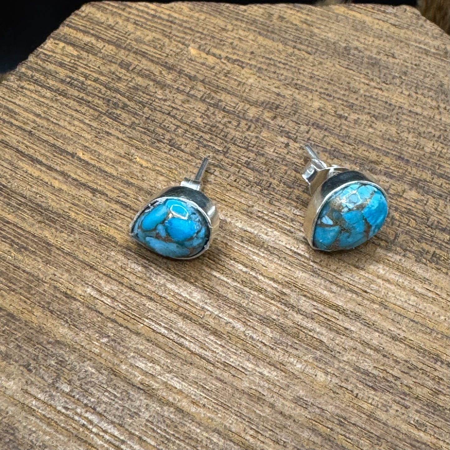Morenci turquoise teardrop earrings
