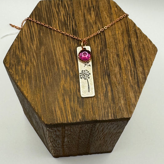Dandelion rose Swarovski necklace