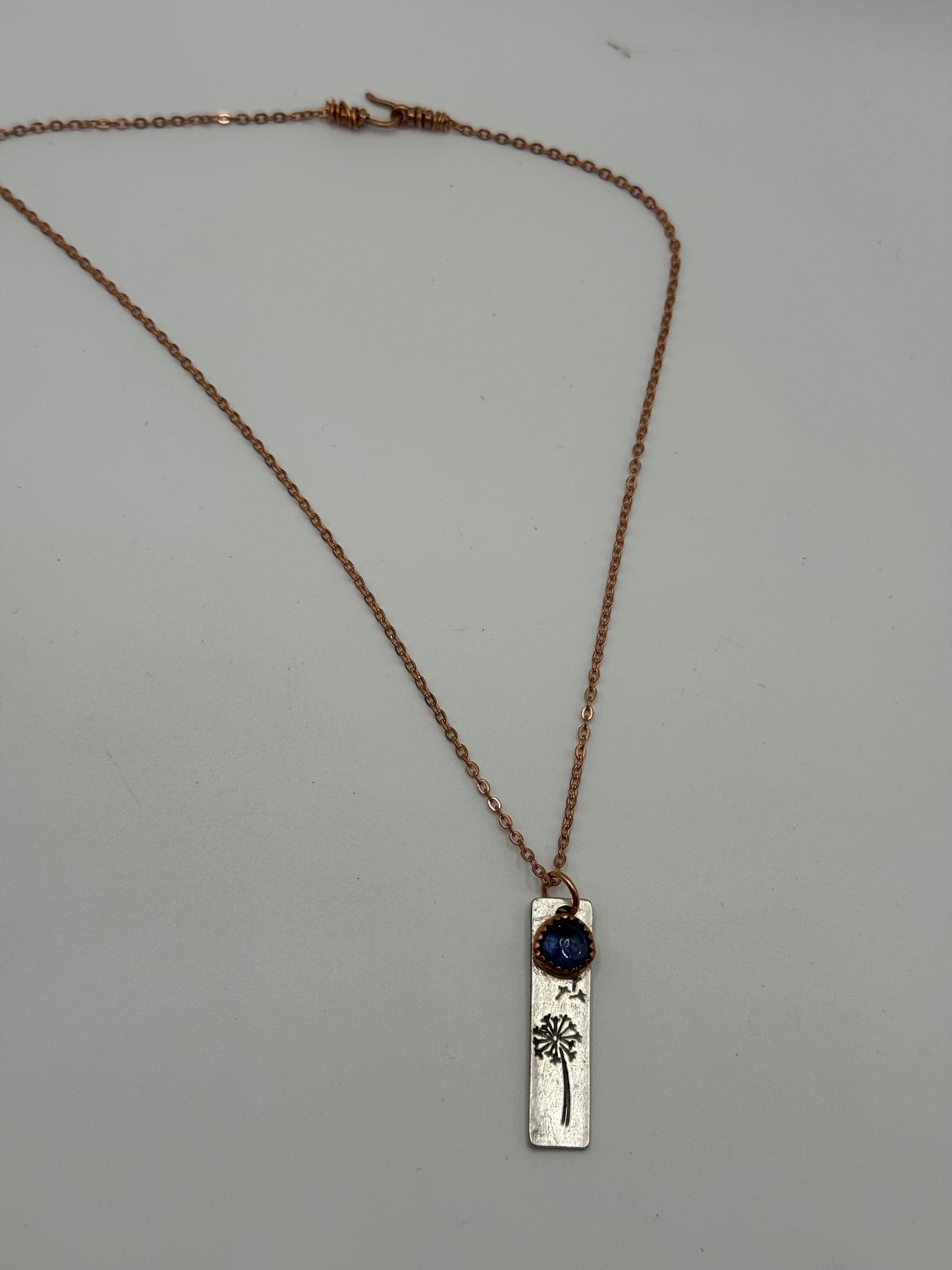 Dandelion Montana blue Swarovski necklace