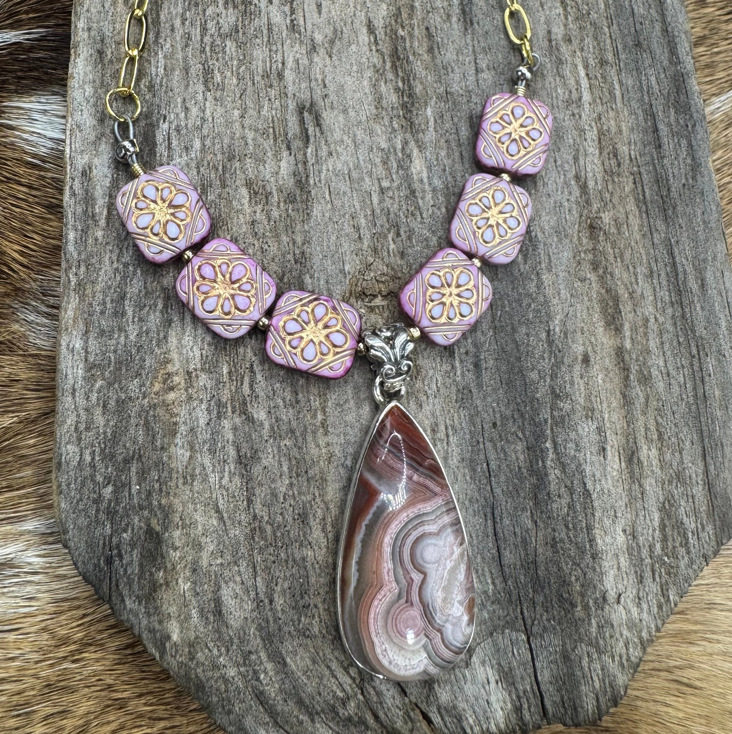 Moroccan Lace Agate necklace