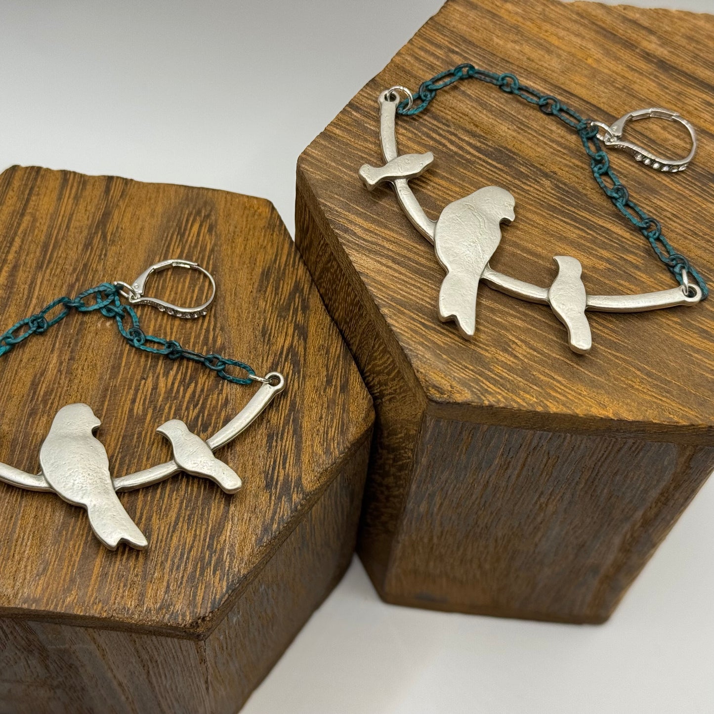 Bird on a branch earrings