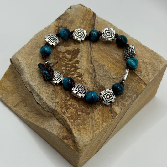Southwest blue tiger eye bracelet
