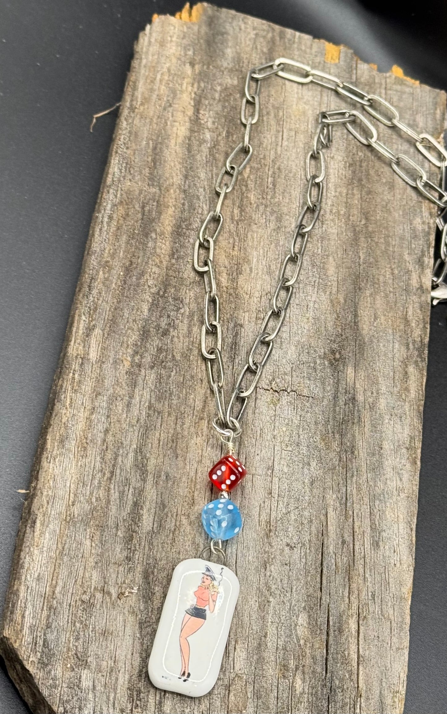 Pin up girl necklace