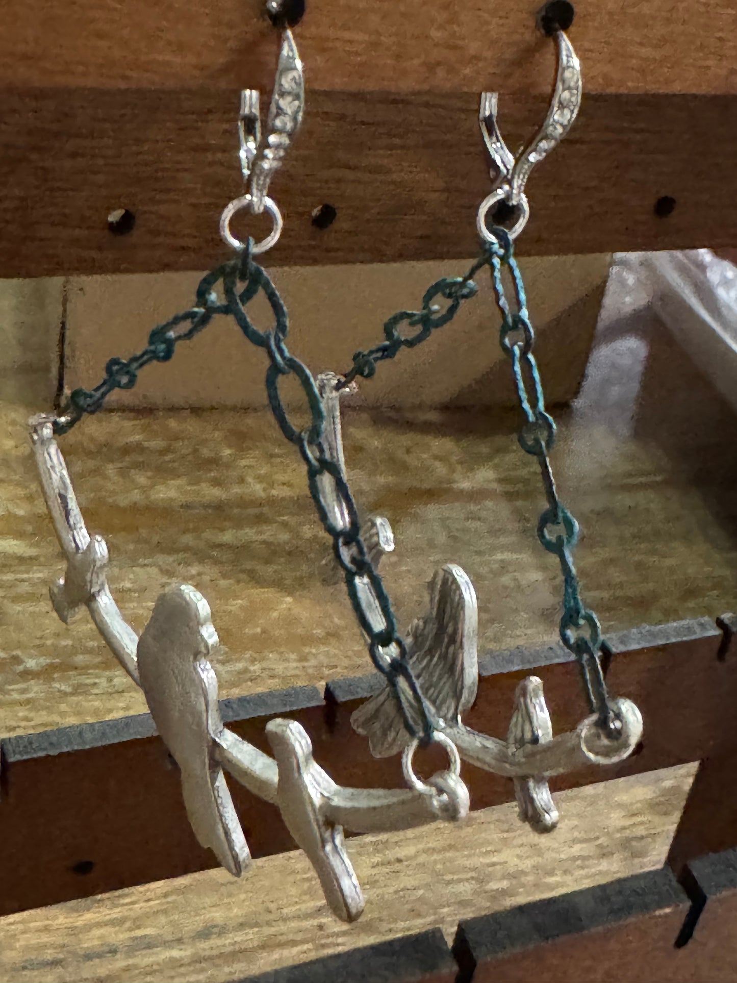 Bird on a branch earrings