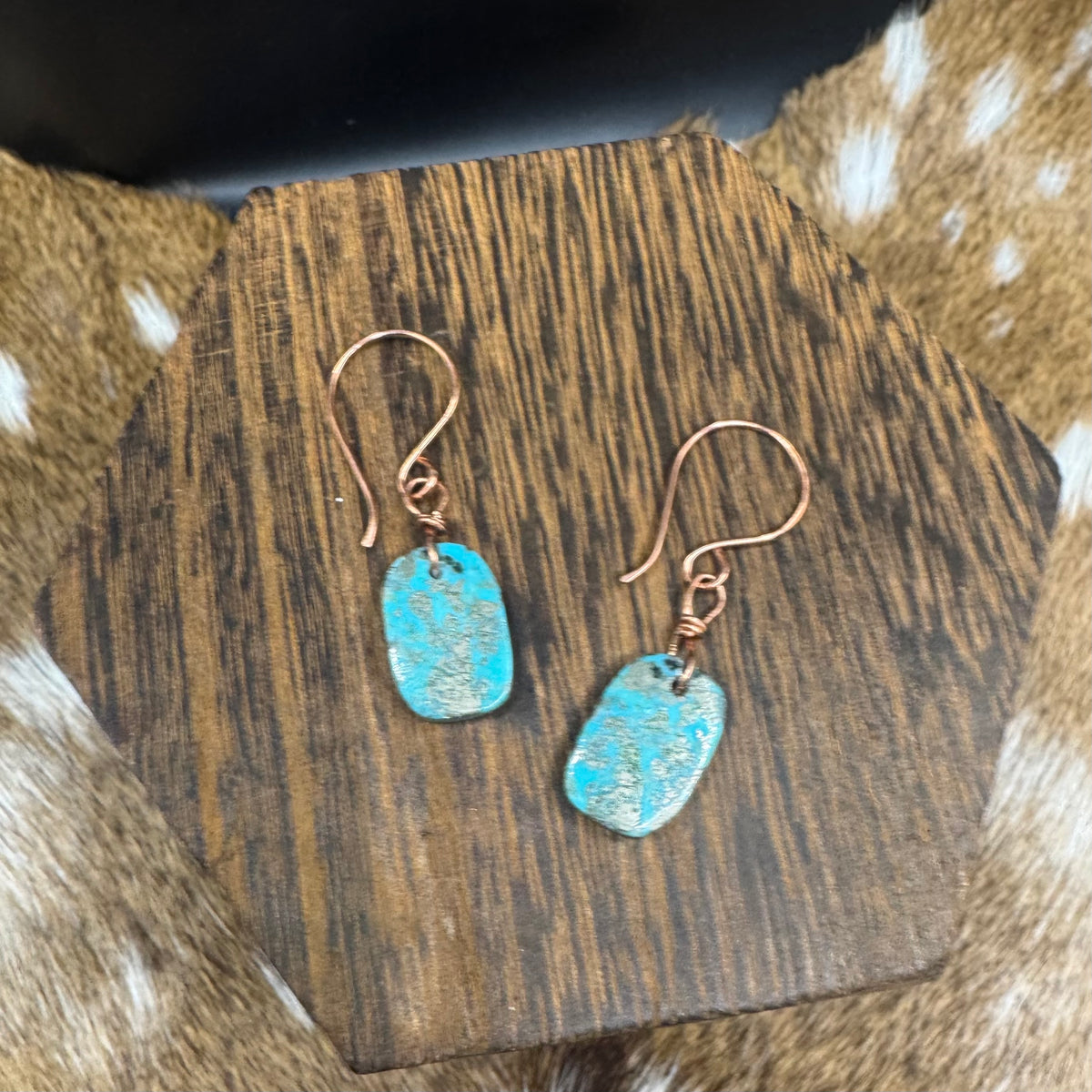 Turquoise and copper earrings