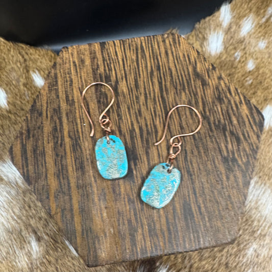 Turquoise and copper earrings