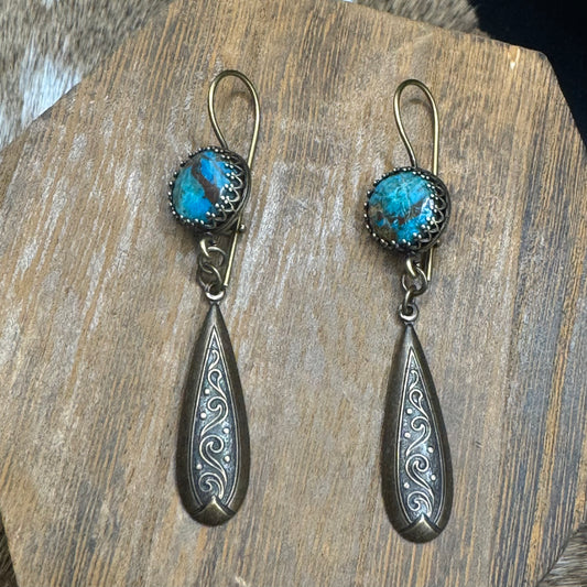 Turquoise boho drops