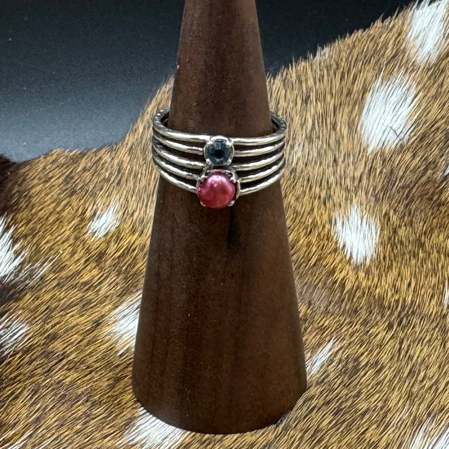 Pink pearl 925 silver ring