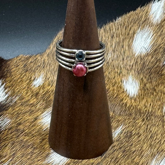 Pink pearl 925 silver ring