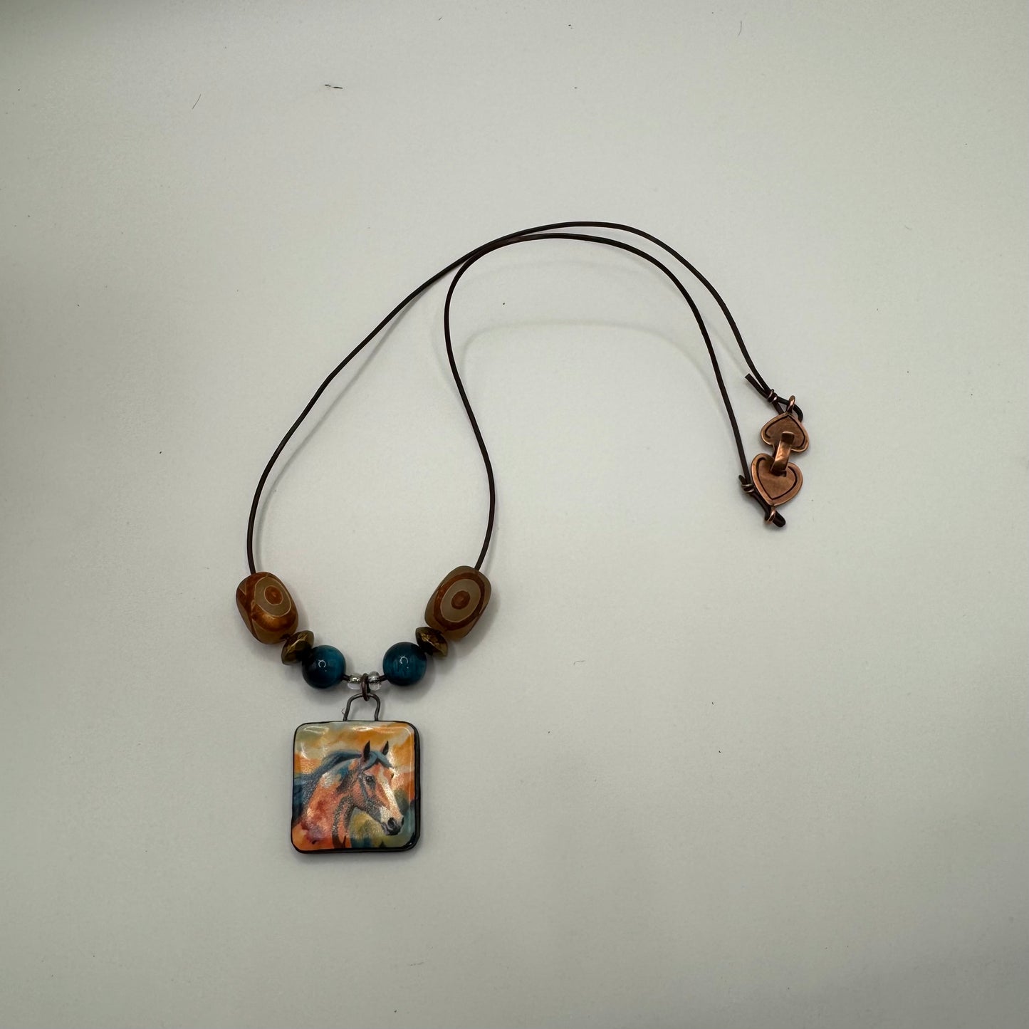 Ceramic horse necklace
